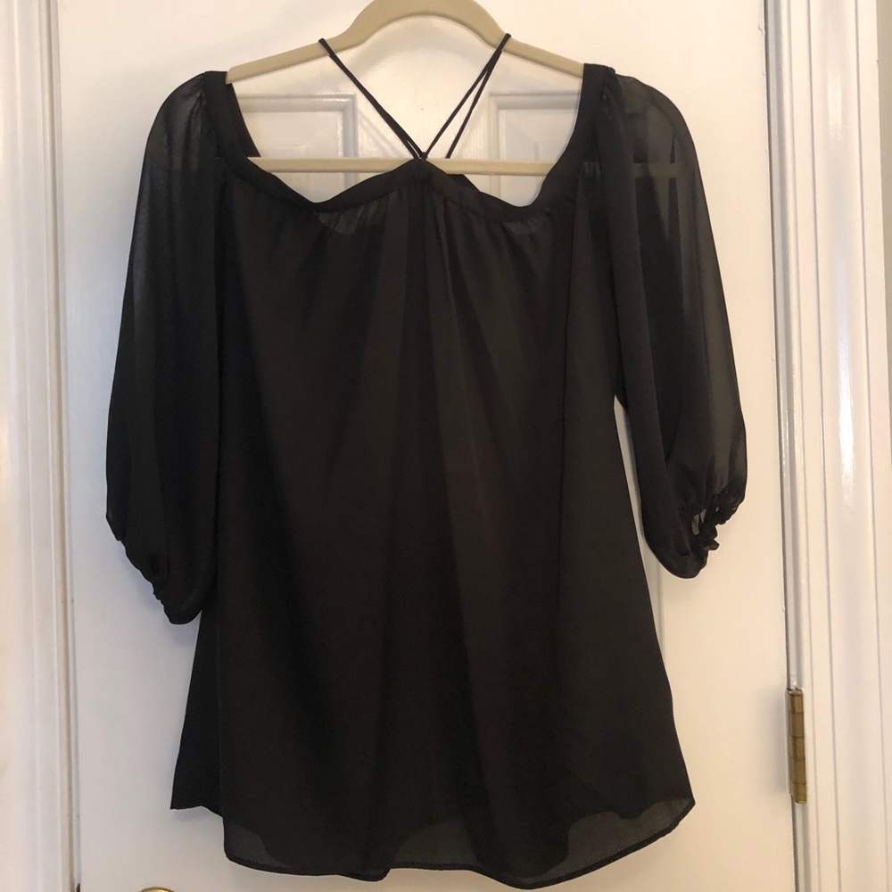 Nordstrom 1 .State Black Shoulder Cut out Top